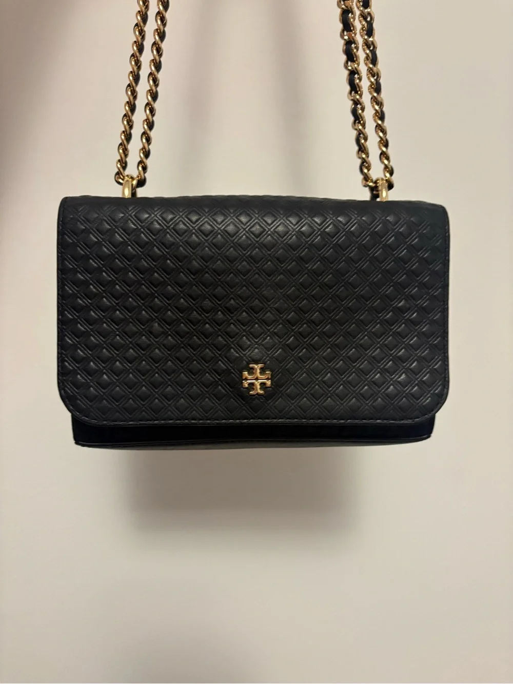 Tory Burch Marion Quilted Black Chain Shoulder Bag